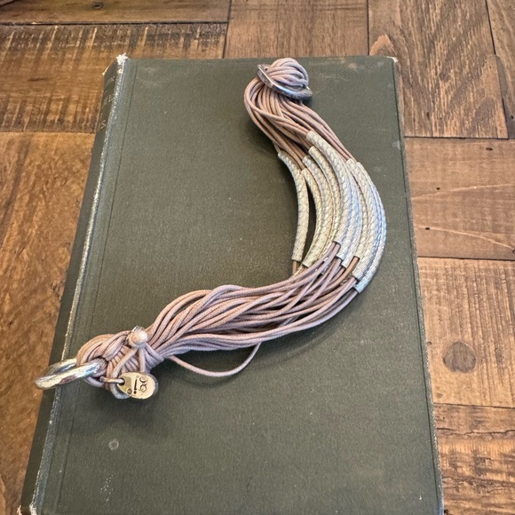 Gillian Julius Taupe and Textured/Hammeres Silver Bracelet - Picture 9 of 10